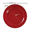 Solid Red Holiday Round Disposable Plastic Dinnerware Value Set (120 Dinner Plates + 120 Salad Plates) Image 3