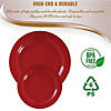 Solid Red Holiday Round Disposable Plastic Dinnerware Value Set (120 Dinner Plates + 120 Salad Plates) Image 4