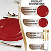 Solid Red Holiday Round Disposable Plastic Dinnerware Value Set (20 Settings) Image 1