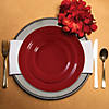 Solid Red Holiday Round Disposable Plastic Dinnerware Value Set (20 Settings) Image 4