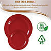 Solid Red Holiday Round Disposable Plastic Dinnerware Value Set (40 Dinner Plates + 40 Salad Plates) Image 4