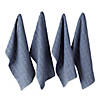 Solid Stonewash Blue Windowpane Terry Dishtowel 4 Piece Image 1