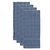 Solid Stonewash Blue Windowpane Terry Dishtowel 4 Piece Image 1