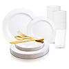 Solid White Economy Round Disposable Plastic Dinnerware Value Set (20 Settings) Image 1
