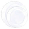 Solid White Economy Round Disposable Plastic Dinnerware Value Set (40 Dinner Plates + 40 Salad Plates) Image 1