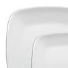 Solid White Flat Rounded Square Disposable Plastic Dinnerware Value Set (120 Dinner Plates + 120 Salad Plates) Image 1
