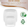 Solid White Flat Rounded Square Disposable Plastic Dinnerware Value Set (120 Dinner Plates + 120 Salad Plates) Image 3