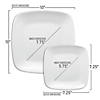 Solid White Flat Rounded Square Disposable Plastic Dinnerware Value Set (40 Dinner Plates + 40 Salad Plates) Image 2