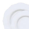 Solid White Round Blossom Disposable Plastic Dinnerware Value Set (120 Dinner Plates + 120 Salad Plates) Image 1