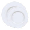 Solid White Round Blossom Disposable Plastic Dinnerware Value Set (120 Dinner Plates + 120 Salad Plates) Image 1