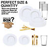 Solid White Round Blossom Disposable Plastic Dinnerware Value Set (120 Settings) Image 2