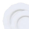 Solid White Round Blossom Disposable Plastic Dinnerware Value Set (40 Dinner Plates + 40 Salad Plates) Image 1