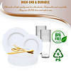 Solid White Round Blossom Disposable Plastic Wedding Value Set - 60 Settings Image 2