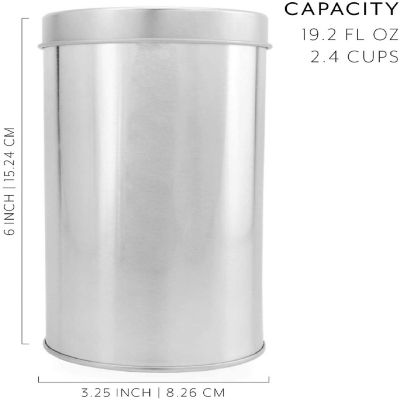 Solstice Double Seal Tea Canisters (4-Pack, Medium); Round Metal Containers with Interior Seal Lid Image 2