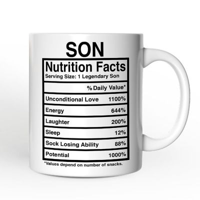 Son Nutrition Facts Mug, Birthday Gift Image 1