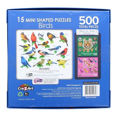 Songbirds II  15 Mini Shaped Jigsaw Puzzles  500 Color Coded Pieces Image 2