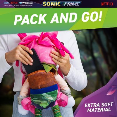Sonic Prime: 15" Plush Backpack - Thorn Rose - Kids Backpack,Ages 3+ Image 2