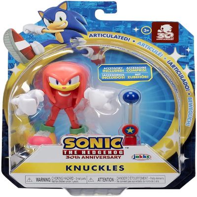 Sonic the Hedgehog 4 Inch Figure  Modern Knuckles with Blue Checkpoint Image 1