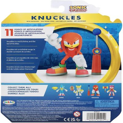 Sonic the Hedgehog 4 Inch Figure  Modern Knuckles with Blue Checkpoint Image 2