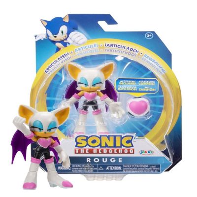 Sonic the Hedgehog 4 Inch Figure  Rouge the Bat with Heart Bomb Image 1