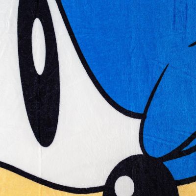 Sonic the Hedgehog Face Fleece Throw Blanket  45 x 60 Inches Image 1