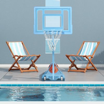 Soozier Pool Side Portable Basketball Hoop System Stand Goal with Height Adjustable 3FT 4FT 32'' Backboard Image 2