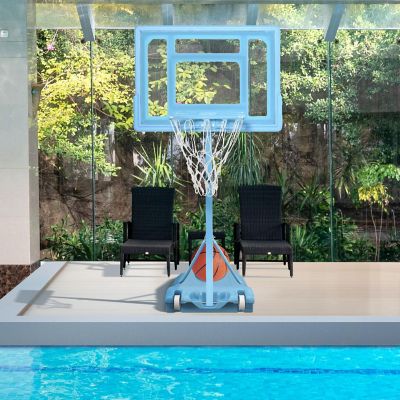 Soozier Pool Side Portable Basketball Hoop System Stand Goal with Height Adjustable 3FT 4FT 32'' Backboard Image 3