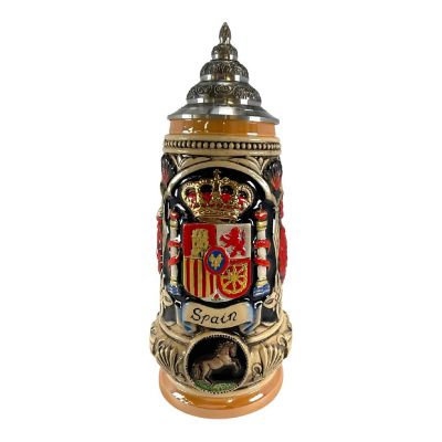 Spain Coat of Arms Spanish Matador and Dancers LE German Beer Stein .5 L Image 1