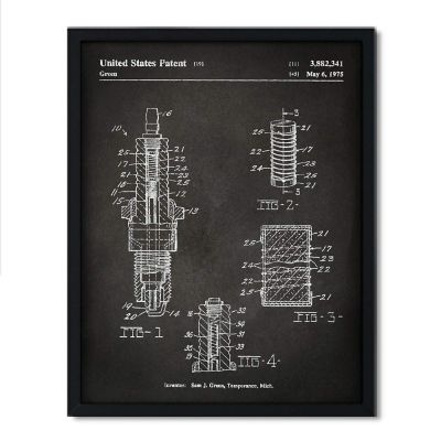 Spark Plug Patent Wall Art 8.5x11in Image 1