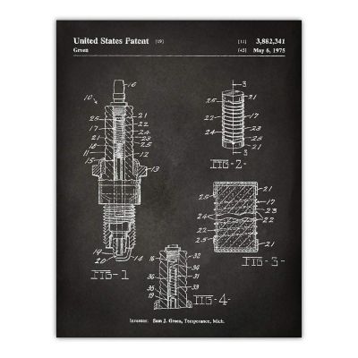 Spark Plug Patent Wall Art 8.5x11in Image 1