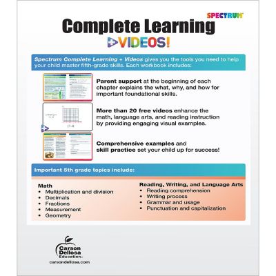 Spectrum Complete Learning + Videos Workbook Image 1