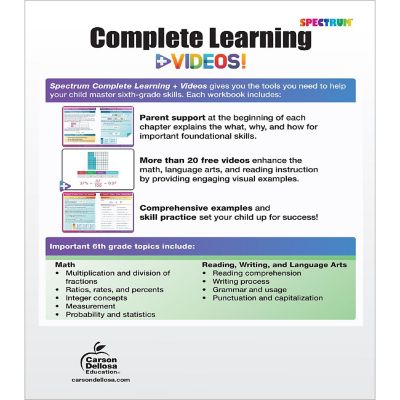 Spectrum Complete Learning + Videos Workbook Image 1