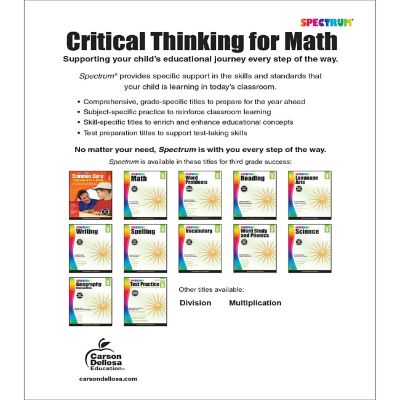 Spectrum Critical Thinking for Math, Grade 3 Image 1
