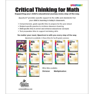 Spectrum Critical Thinking for Math, Grade 4 Image 1