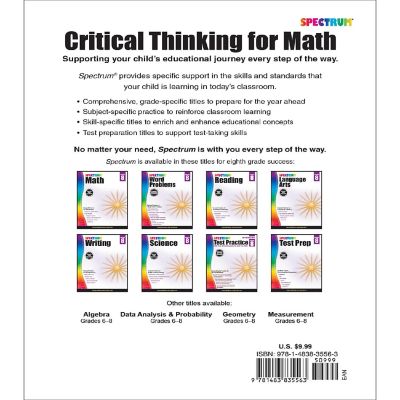 Spectrum Critical Thinking for Math, Grade 8 Image 1