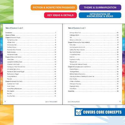 Spectrum Grade 5 Reading Workbook, Reading Comprehension, 5th Grade Reading Books With Nonfiction and Fiction Passages &amp; More Image 1