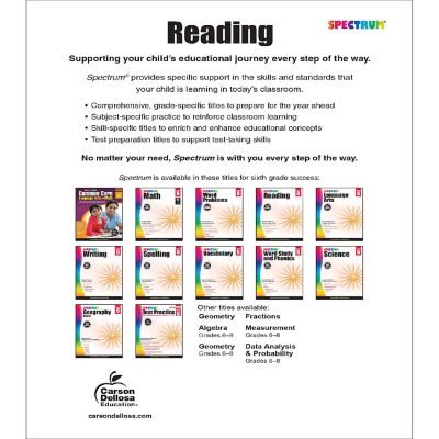 Spectrum Reading Workbook, Grade 6 Image 1