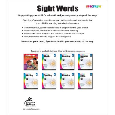 Spectrum Sight Words, Grade K Image 1