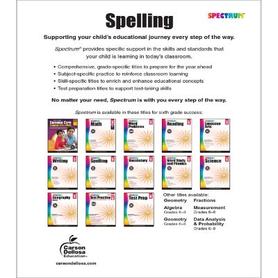 Spectrum Spelling, Grade 6 Image 1