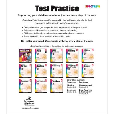 Spectrum Test Practice, Grade 6 Image 1