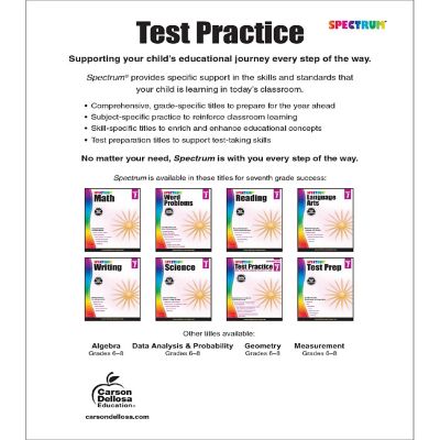 Spectrum Test Practice, Grade 7 Image 1