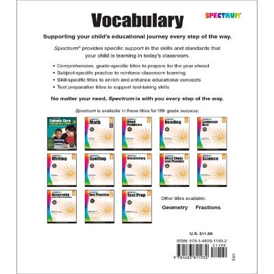 Spectrum Vocabulary, Grade 5 Image 1