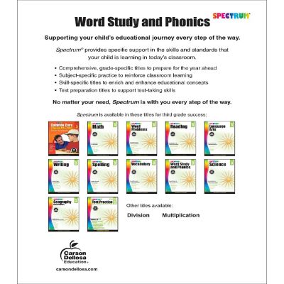 Spectrum Word Study and Phonics, Grade 3 Image 1