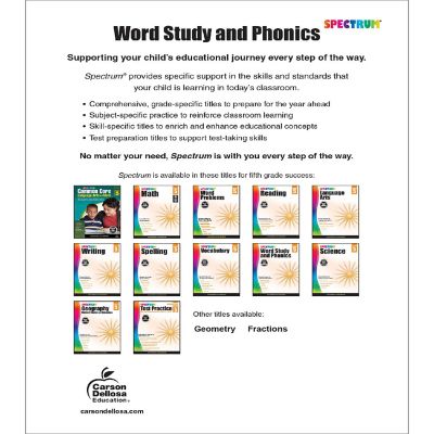 Spectrum Word Study and Phonics, Grade 5 Image 1