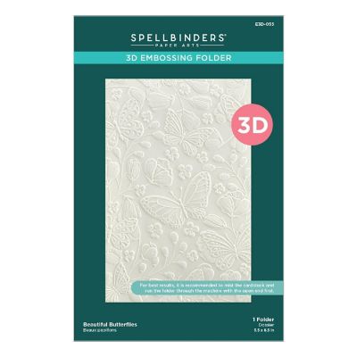 Spellbinders 3D Embossing Folder From The Stylish Ovals-Beautiful Butterflies Image 1