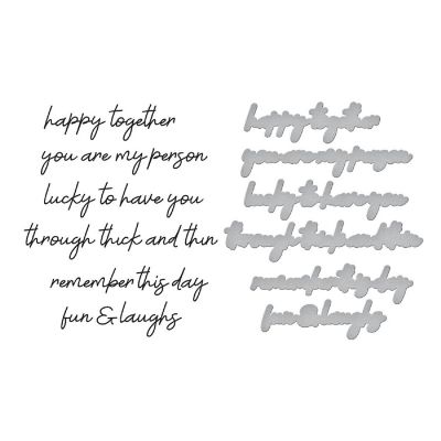 Spellbinders BetterPress Press Plate &amp; Die Set-Friends Sentiments Image 1