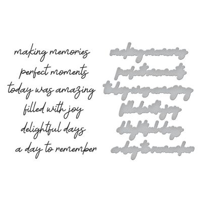 Spellbinders BetterPress Press Plate &amp; Die Set-Happiness Sentiments Image 1