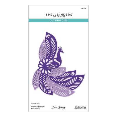 Spellbinders Etched Dies By Dawn Bibby-Glorious Peacock Image 1