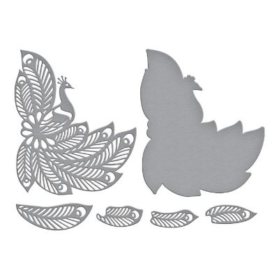 Spellbinders Etched Dies By Dawn Bibby-Glorious Peacock Image 1