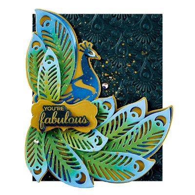 Spellbinders Etched Dies By Dawn Bibby-Glorious Peacock Image 2